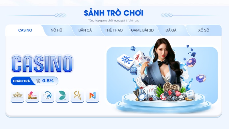 Các Sảnh Game Casino Trực Tuyến F8BET Nổi Bật