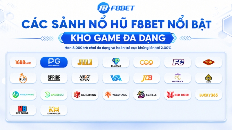 Các Sảnh Nổ Hũ F8BET Nổi Bật Với Kho Game Đa Dạng