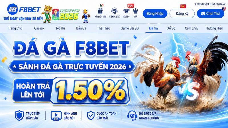 Đá Gà F8BET – Sảnh Đá Gà Trực Tuyến 2026